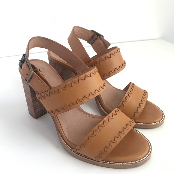 Madewell Shoes - Madewell Leather Sandals Block Stacked Heels Shoes